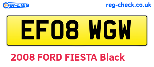 EF08WGW are the vehicle registration plates.