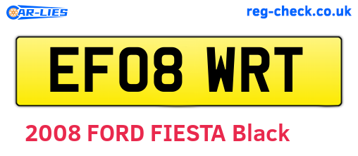 EF08WRT are the vehicle registration plates.