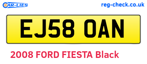 EJ58OAN are the vehicle registration plates.