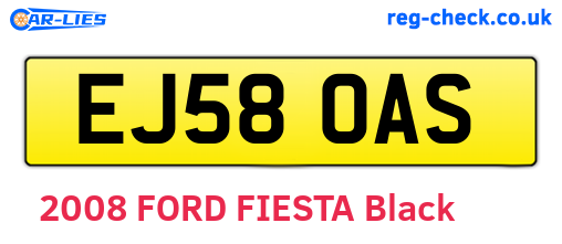EJ58OAS are the vehicle registration plates.