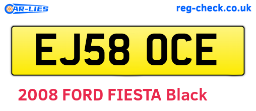 EJ58OCE are the vehicle registration plates.