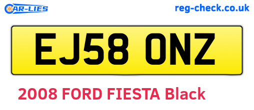 EJ58ONZ are the vehicle registration plates.