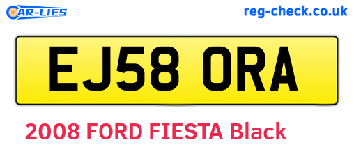 EJ58ORA are the vehicle registration plates.