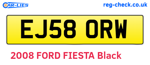 EJ58ORW are the vehicle registration plates.