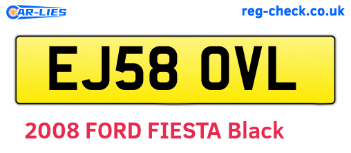EJ58OVL are the vehicle registration plates.
