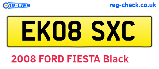 EK08SXC are the vehicle registration plates.