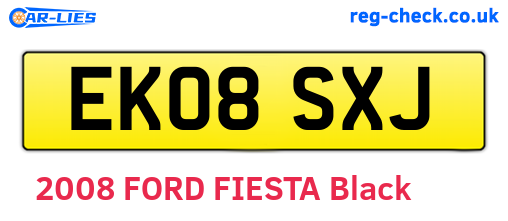 EK08SXJ are the vehicle registration plates.