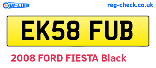 EK58FUB are the vehicle registration plates.