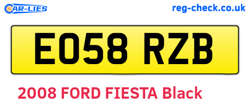 EO58RZB are the vehicle registration plates.