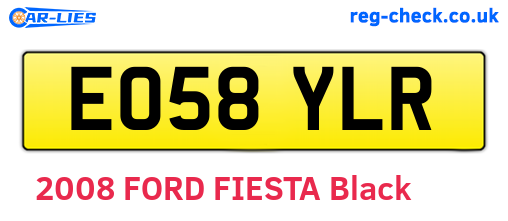 EO58YLR are the vehicle registration plates.