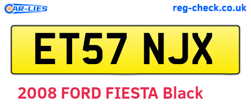 ET57NJX are the vehicle registration plates.