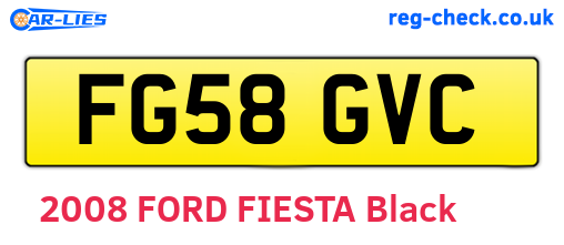 FG58GVC are the vehicle registration plates.