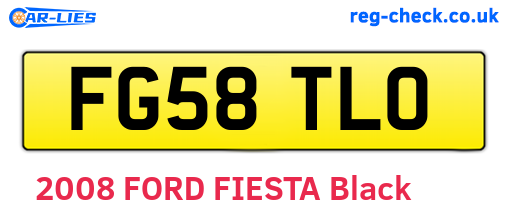 FG58TLO are the vehicle registration plates.