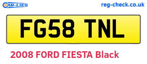 FG58TNL are the vehicle registration plates.