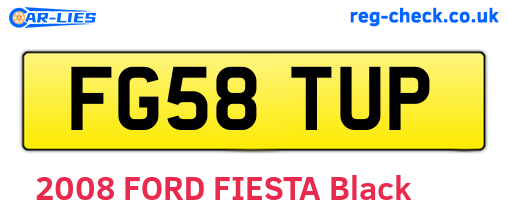 FG58TUP are the vehicle registration plates.
