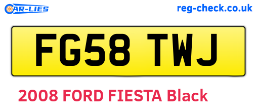 FG58TWJ are the vehicle registration plates.