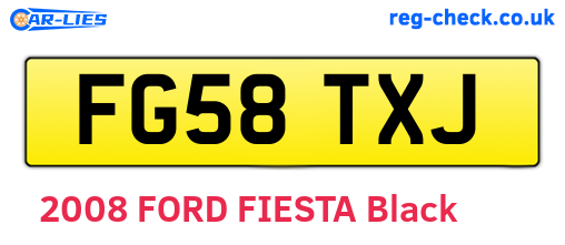 FG58TXJ are the vehicle registration plates.