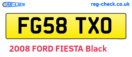 FG58TXO are the vehicle registration plates.