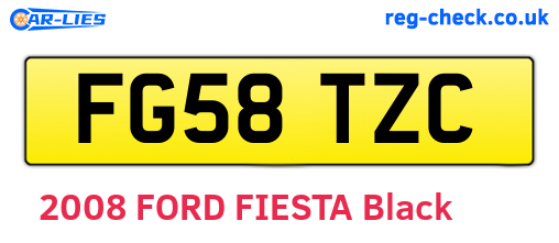 FG58TZC are the vehicle registration plates.