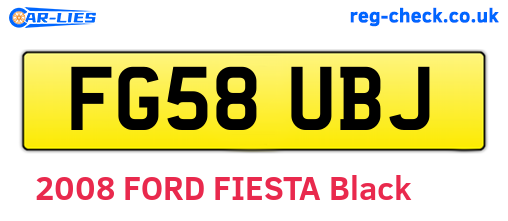 FG58UBJ are the vehicle registration plates.
