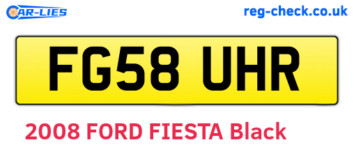 FG58UHR are the vehicle registration plates.