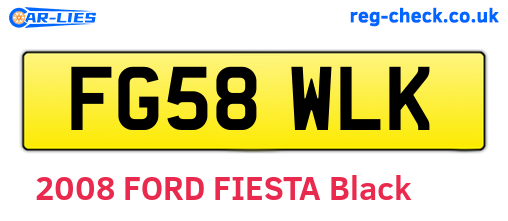 FG58WLK are the vehicle registration plates.