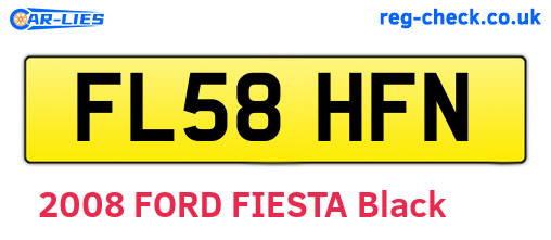 FL58HFN are the vehicle registration plates.