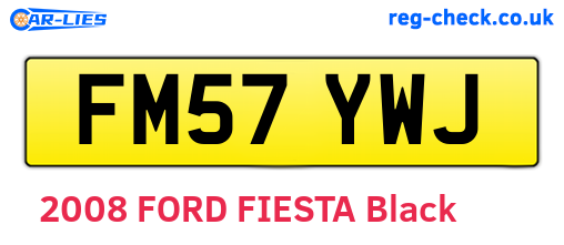 FM57YWJ are the vehicle registration plates.