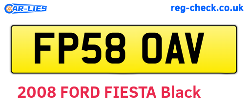 FP58OAV are the vehicle registration plates.
