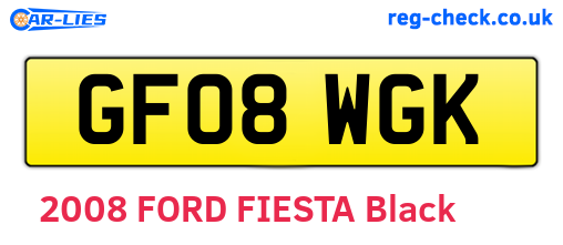 GF08WGK are the vehicle registration plates.