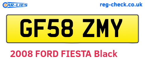 GF58ZMY are the vehicle registration plates.