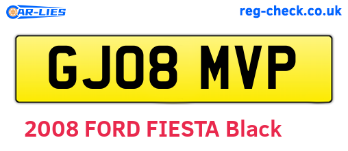 GJ08MVP are the vehicle registration plates.