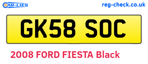 GK58SOC are the vehicle registration plates.
