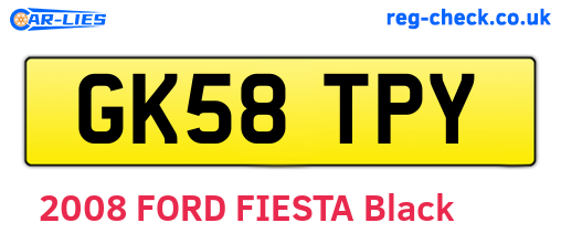 GK58TPY are the vehicle registration plates.