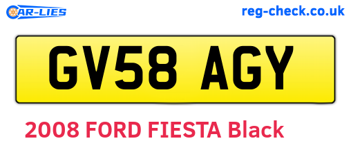 GV58AGY are the vehicle registration plates.