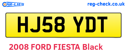 HJ58YDT are the vehicle registration plates.
