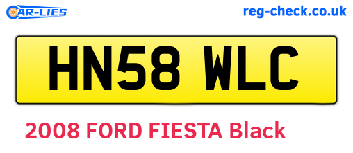 HN58WLC are the vehicle registration plates.