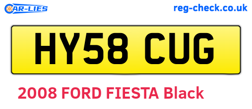 HY58CUG are the vehicle registration plates.
