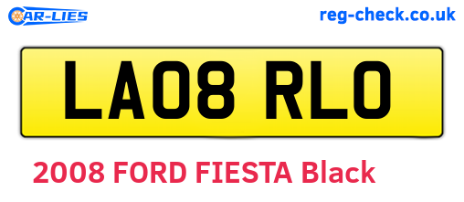 LA08RLO are the vehicle registration plates.