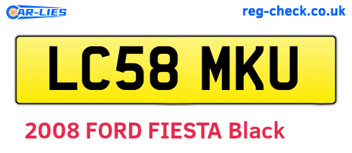 LC58MKU are the vehicle registration plates.
