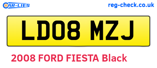 LD08MZJ are the vehicle registration plates.