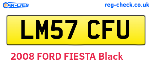 LM57CFU are the vehicle registration plates.