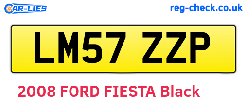 LM57ZZP are the vehicle registration plates.