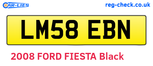 LM58EBN are the vehicle registration plates.