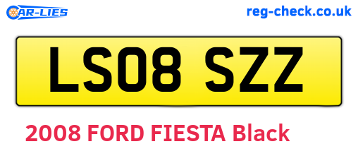 LS08SZZ are the vehicle registration plates.
