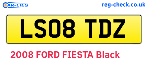 LS08TDZ are the vehicle registration plates.