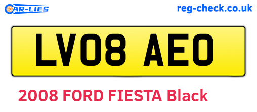 LV08AEO are the vehicle registration plates.