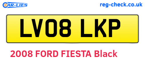 LV08LKP are the vehicle registration plates.