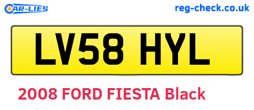 LV58HYL are the vehicle registration plates.