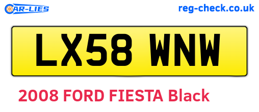 LX58WNW are the vehicle registration plates.